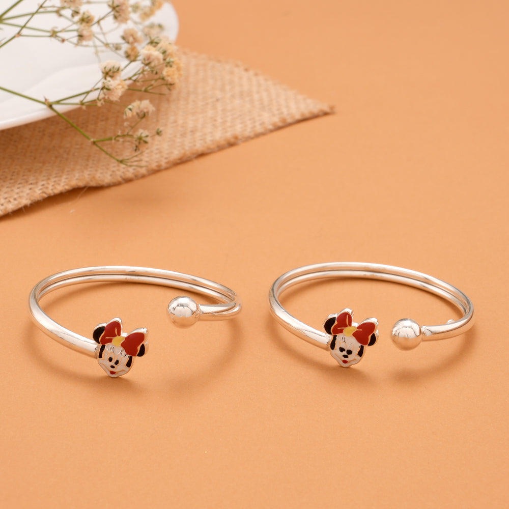 Minnie Mouse Enamel Baby Silver Bangle