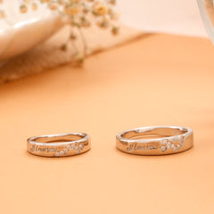 Promise I Love You Engraved Silver Couple Rings