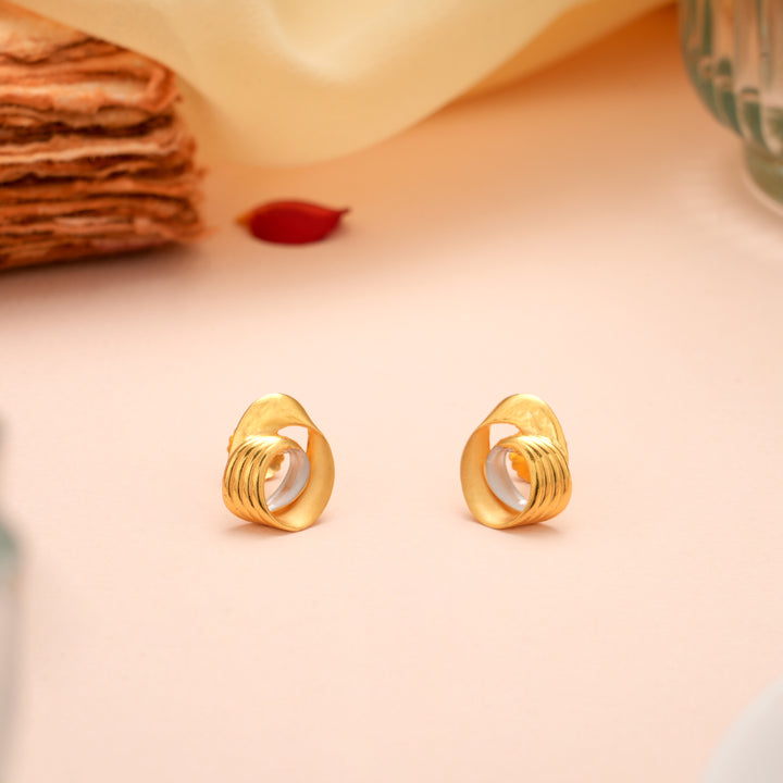 Plain Twisted Roll Gold Stud