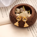 Clover Stone Design Golden Jhumkas