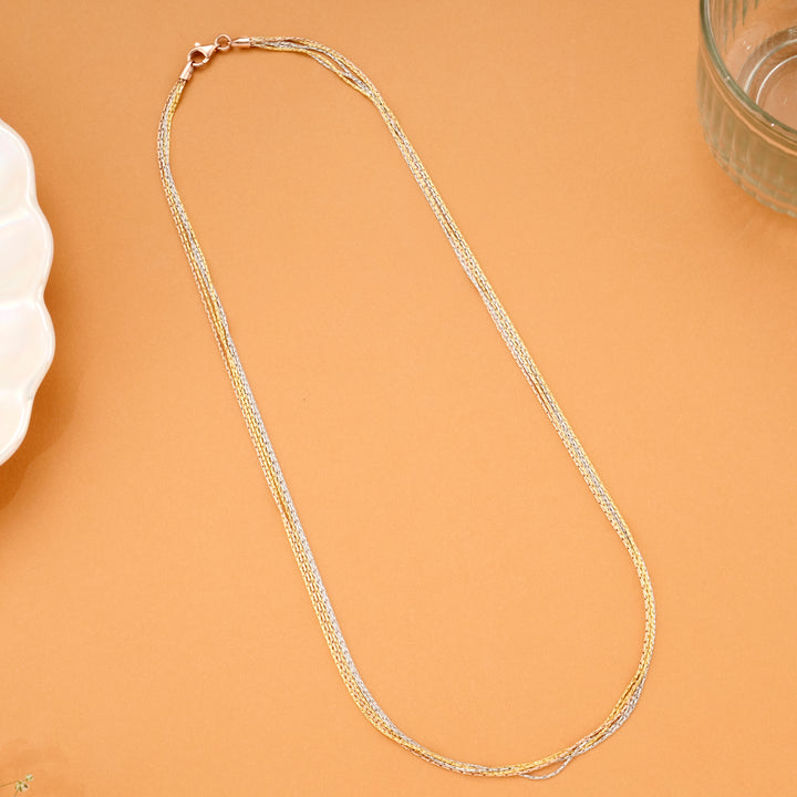 Multi Strand Triple Tone Silver Chain