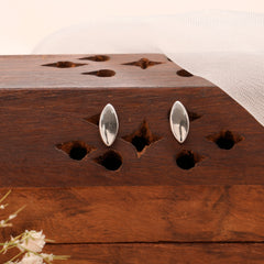 Pumpkin Seed Design Silver Stud