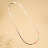 Double Tone Flat Snake Silver Chain
