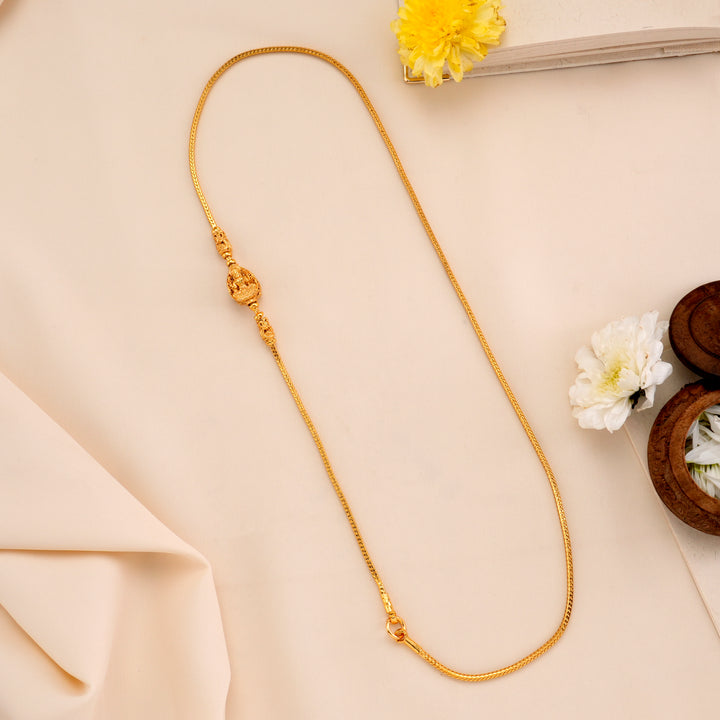 Nagas Silver Oval Lakshmi Mugappu Chain