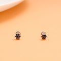 Silver Star Violet Cubic Stone Silver Stud