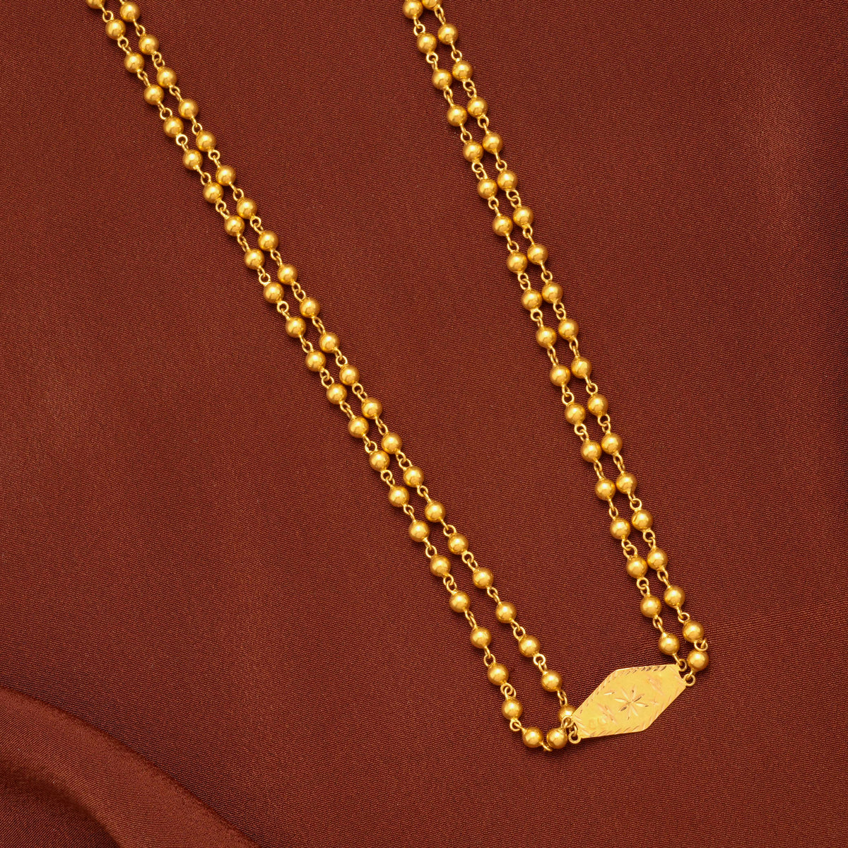 Elegant Beaded Dual Layer Gold Chain for Women