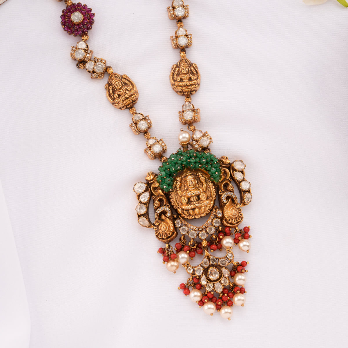 Lakshmi Nagas White Stone Golden Haram