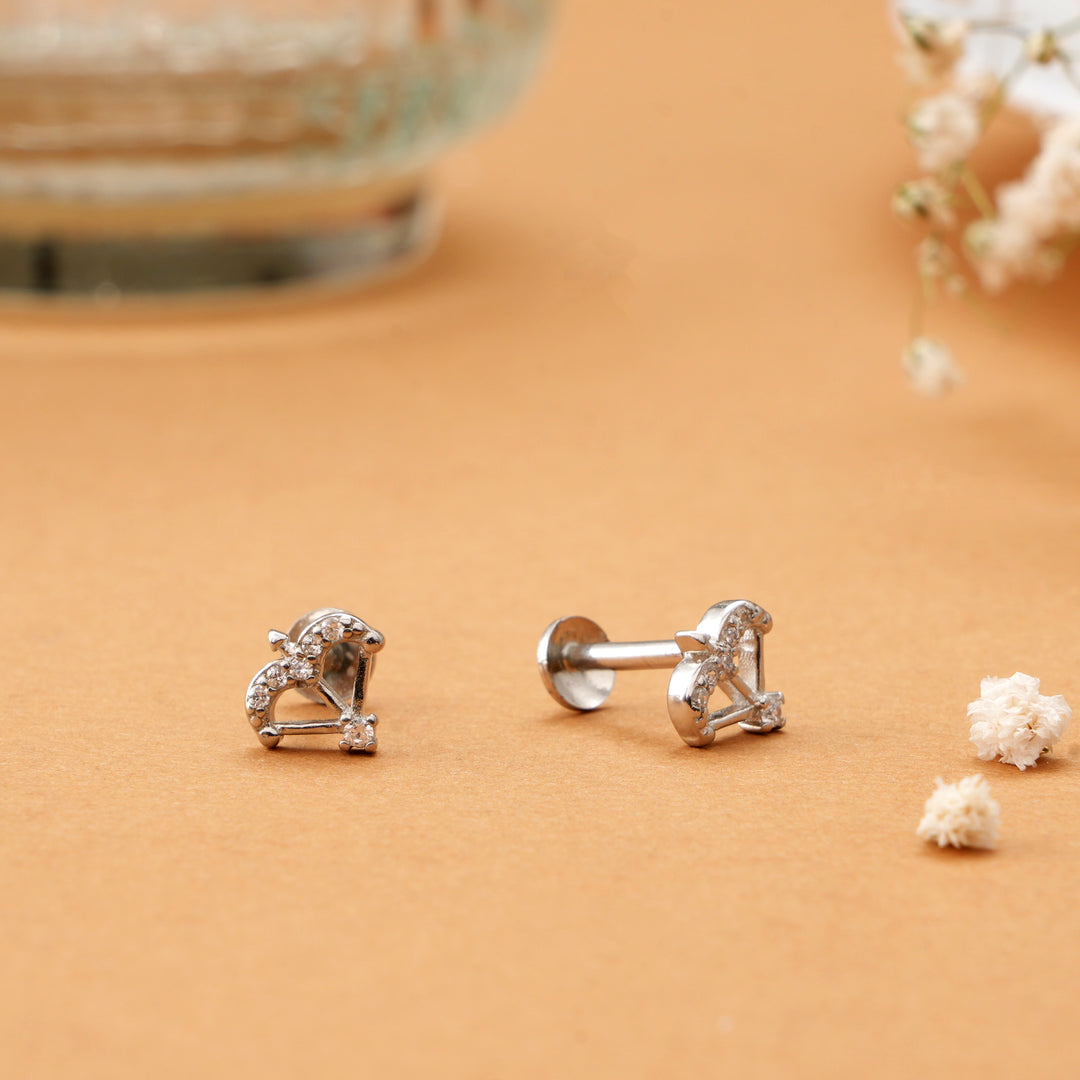 Unique Bow & Arrow Design Silver Studs