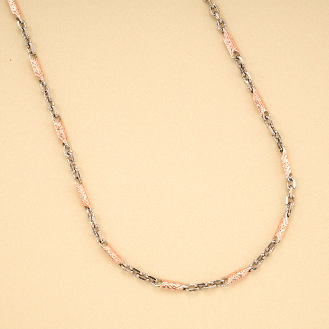 Premium Dual Tone Rose Gold Silver Chain