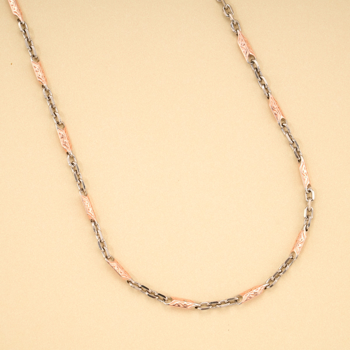 Premium Dual Tone Rose Gold Silver Chain