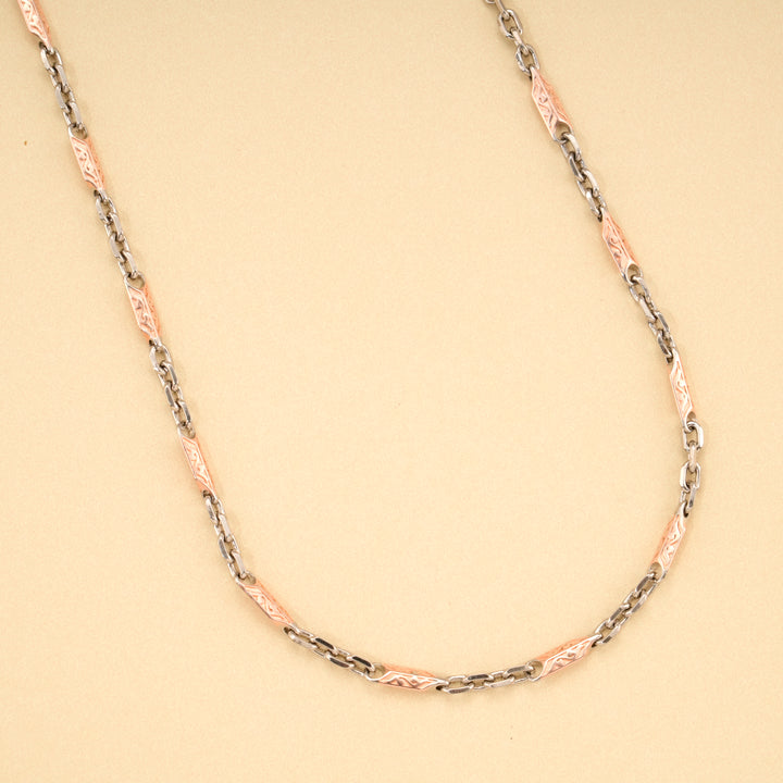 Premium Dual Tone Rose Gold Silver Chain