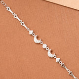 Sparkling Crescent Stone Silver Women’s Bracelet