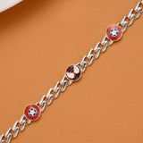 Star Shield and Spider Mask Silver Kids Bracelet