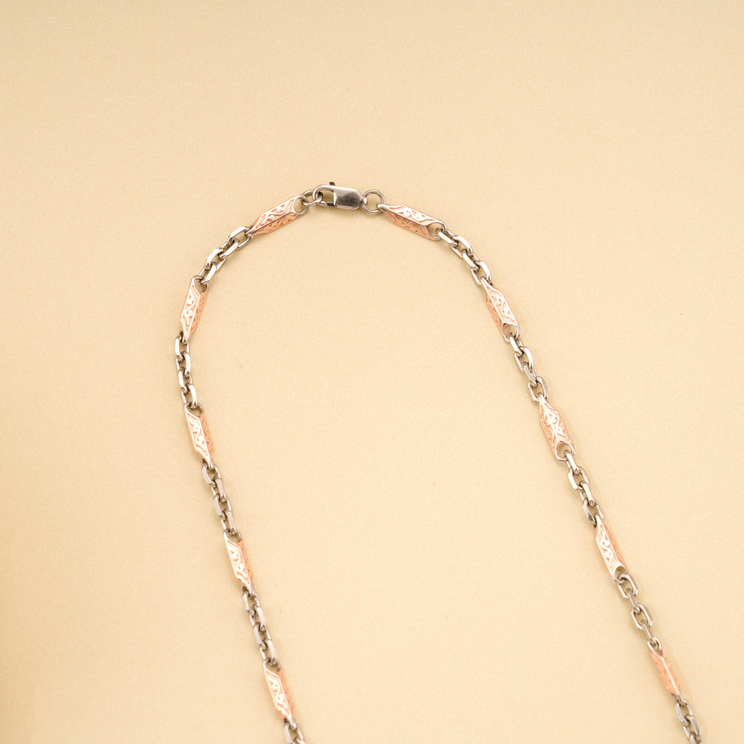 Premium Dual Tone Rose Gold Silver Chain