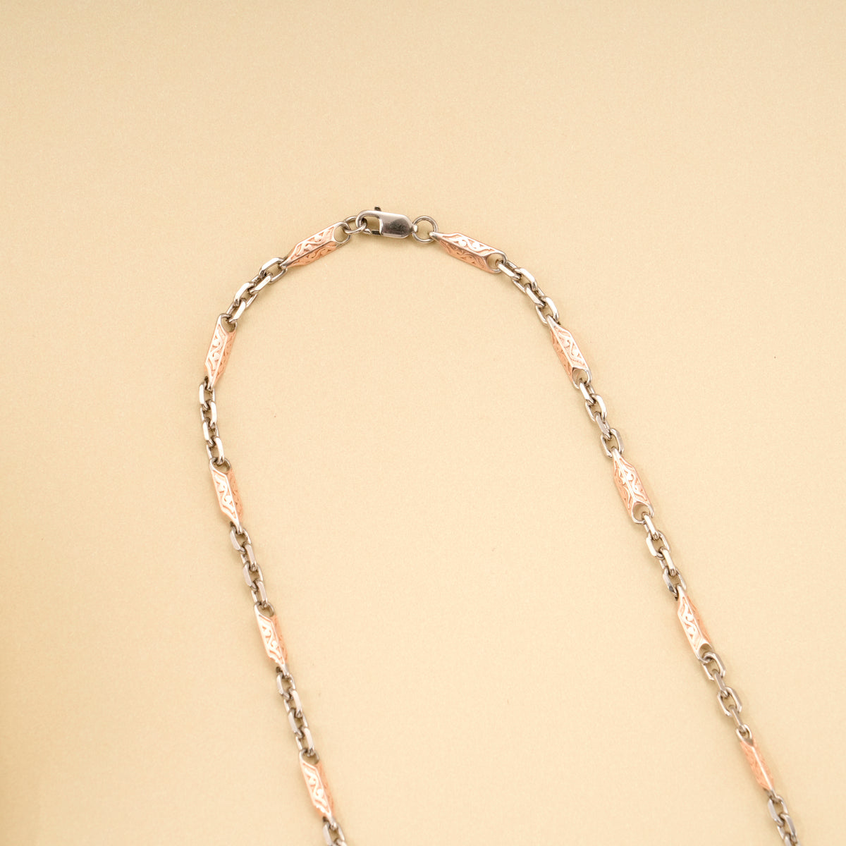 Premium Dual Tone Rose Gold Silver Chain