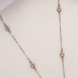 Heart Shape Cubic Zirconia Silver Chain