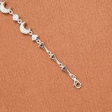 Sparkling Crescent Stone Silver Women’s Bracelet