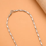 Modern Cylindrical Pattern Silver Men’s Chain