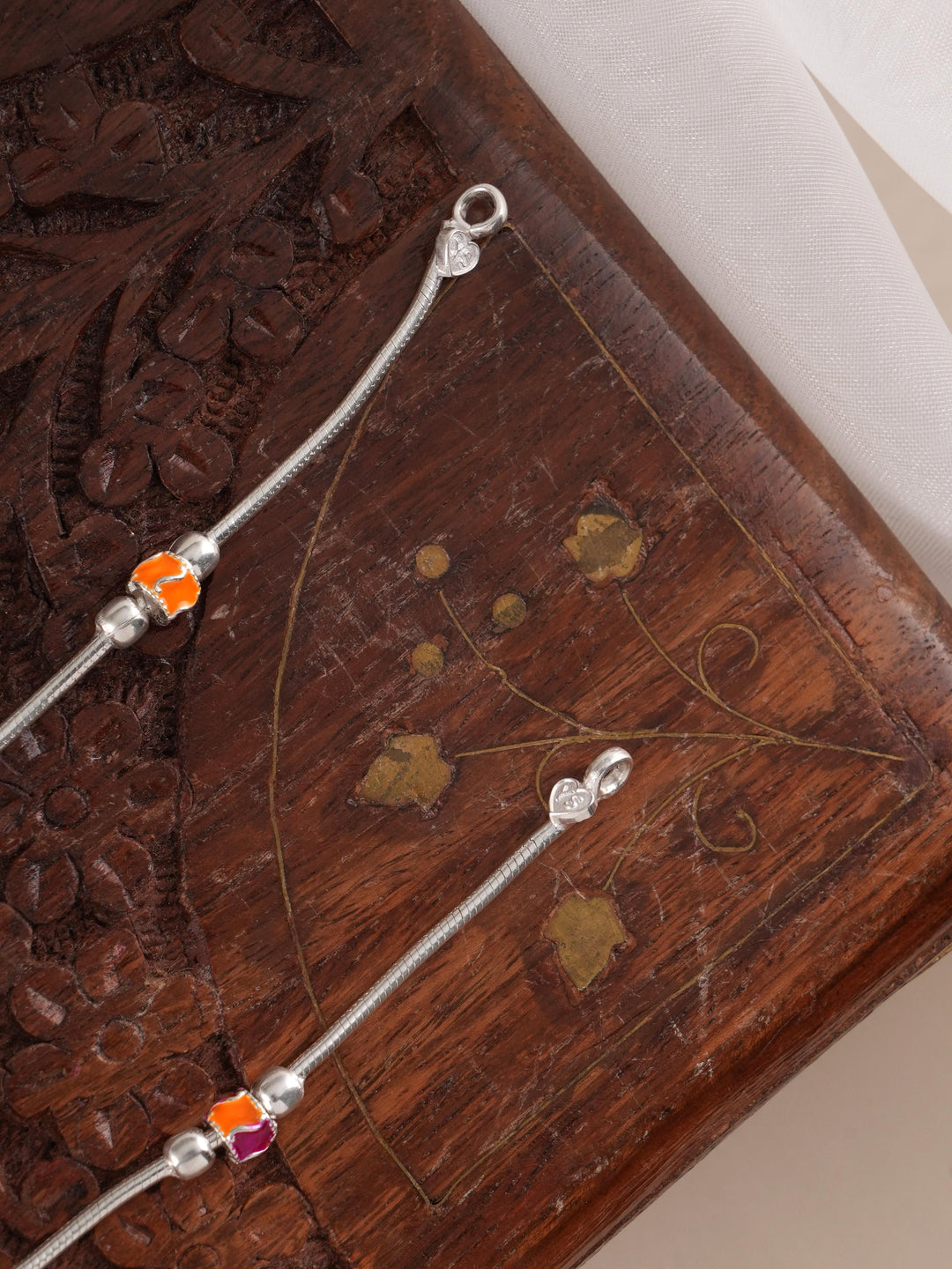 Short Ball Link Silver Anklet