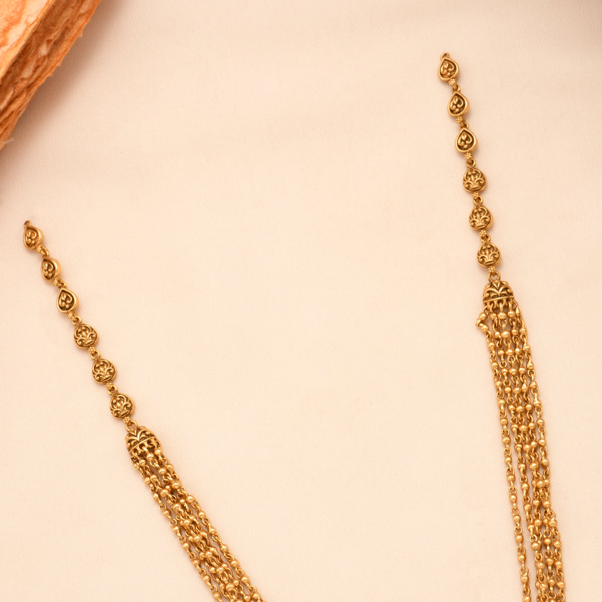 Antique Golden Emerald Peacock Pendant Necklace Set