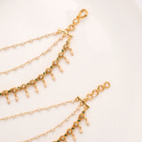 Blossom Dual Stone Pearl Drops Golden Mattal