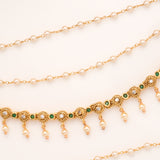 Blossom Dual Stone Pearl Drops Golden Mattal
