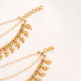 Traditional Mango Design Layer Pearl Drops Golden Mattal