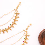 Regal Peacock Two Stone Pearl Layer Golden Mattal