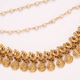 Royal Mini Peacock Lakshmi Coin Drop Golden Mattal