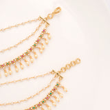 Charm Colour Stones with Pearl Drops Golden Mattal