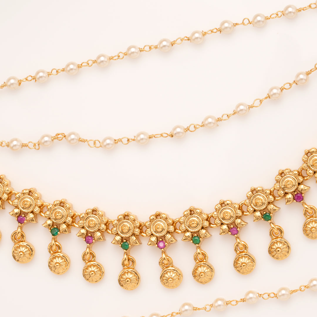 Regal Colour Stone Chakra Drops Golden Mattal