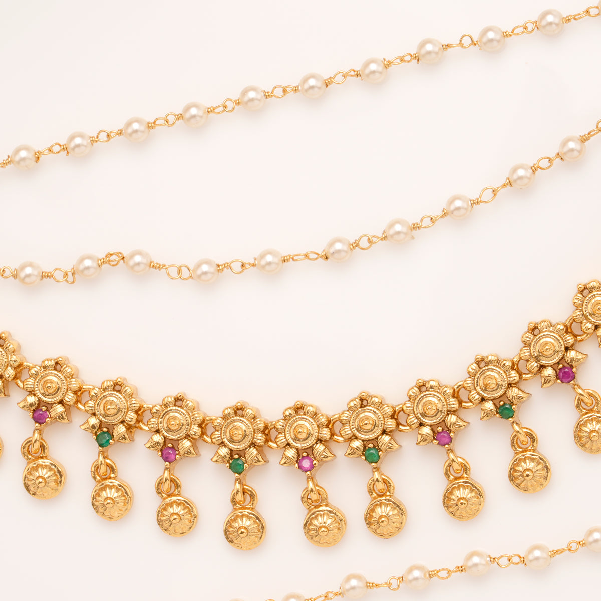 Regal Colour Stone Chakra Drops Golden Mattal