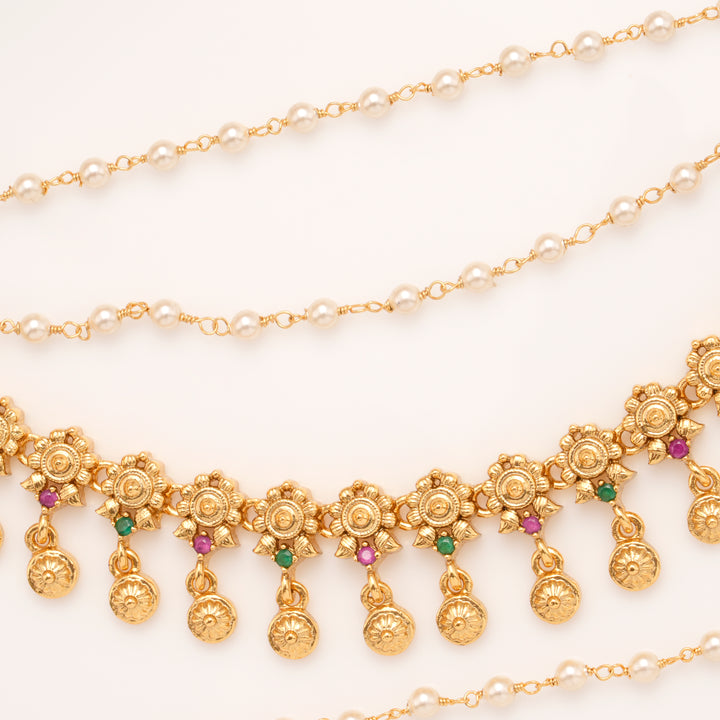 Regal Colour Stone Chakra Drops Golden Mattal