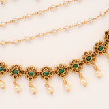 Premium Flower with Pearl Drops Layer Golden Mattal