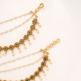 Premium Flower with Pearl Drops Layer Golden Mattal