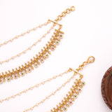 Nagas Floral Drop Pearl Layer Golden Mattal