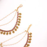 Elegant Emerald Mango Ruby Stone Golden Mattal