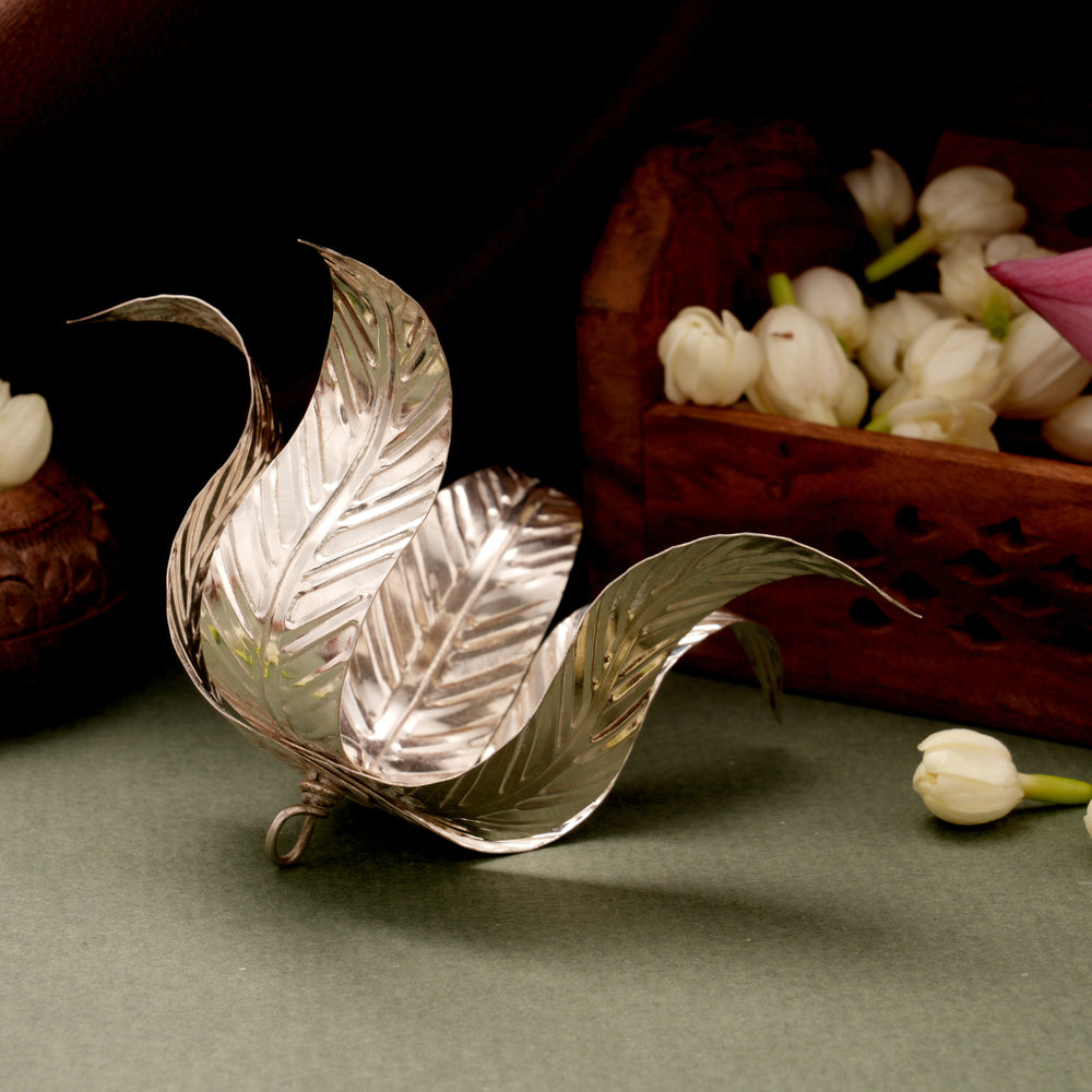 Divine Mango Leaf Design Silver Kalasam
