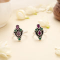 Temple Ruby Emerald Drop Silver Toe Ring