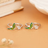 Dainty Dual Green Butterfly Star Silver Toe Ring