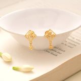 Dangling Charm Geometric Golden Stud
