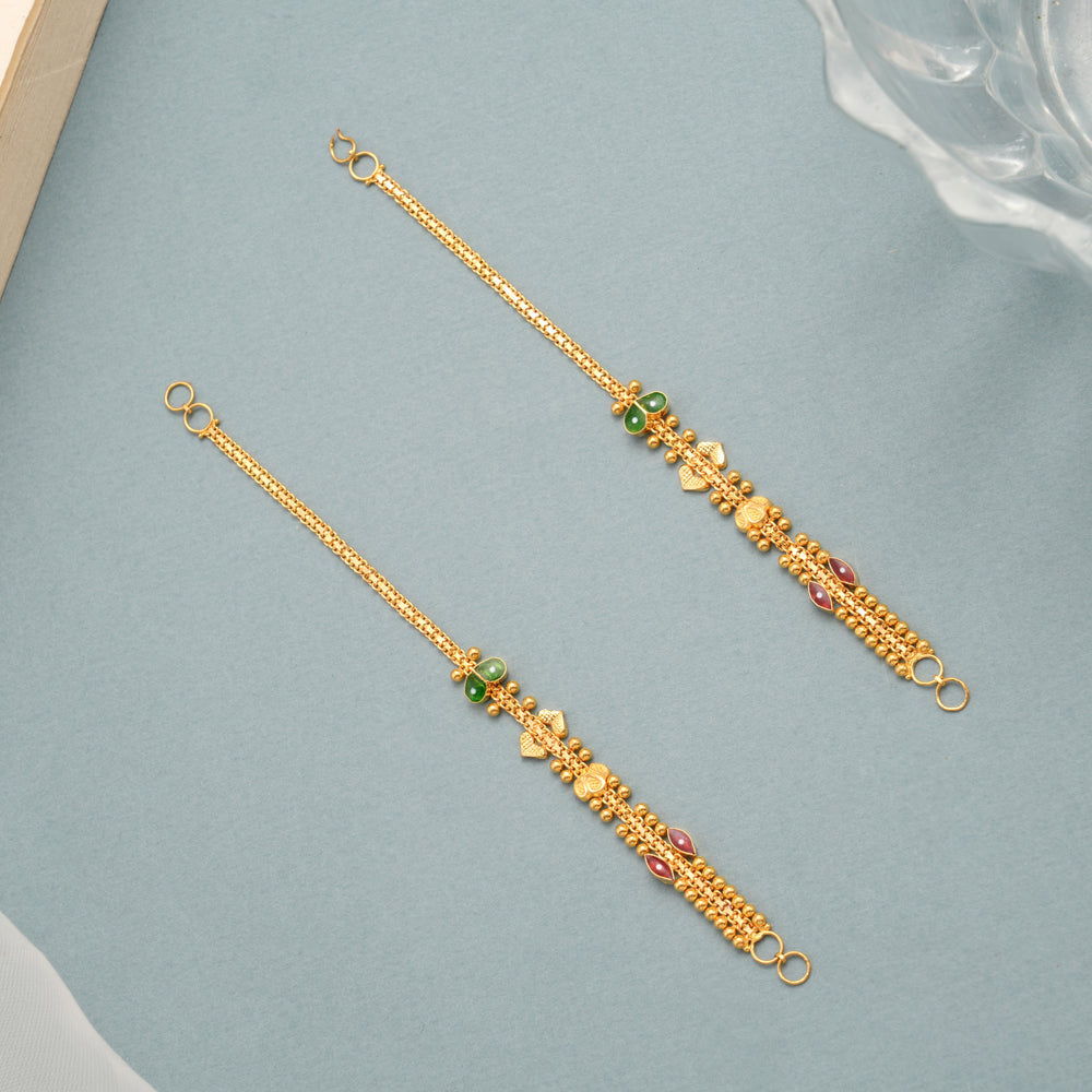 Enamel Finish Leaf Gold Ear Mattal