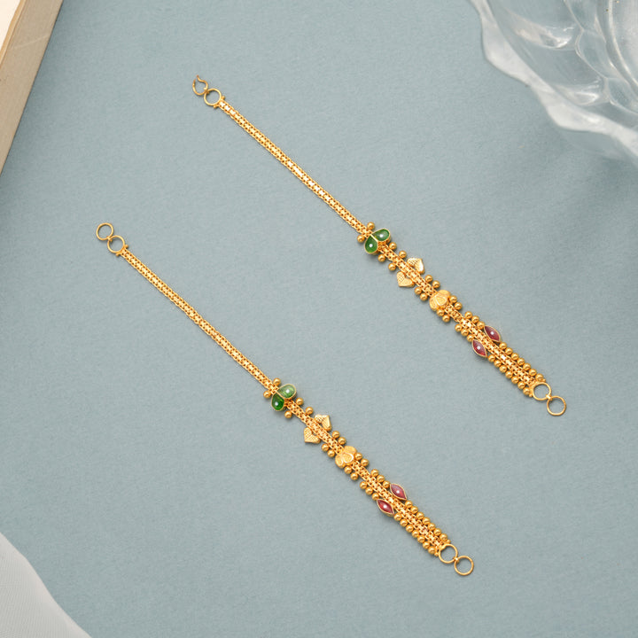 Enamel Finish Leaf Gold Ear Mattal