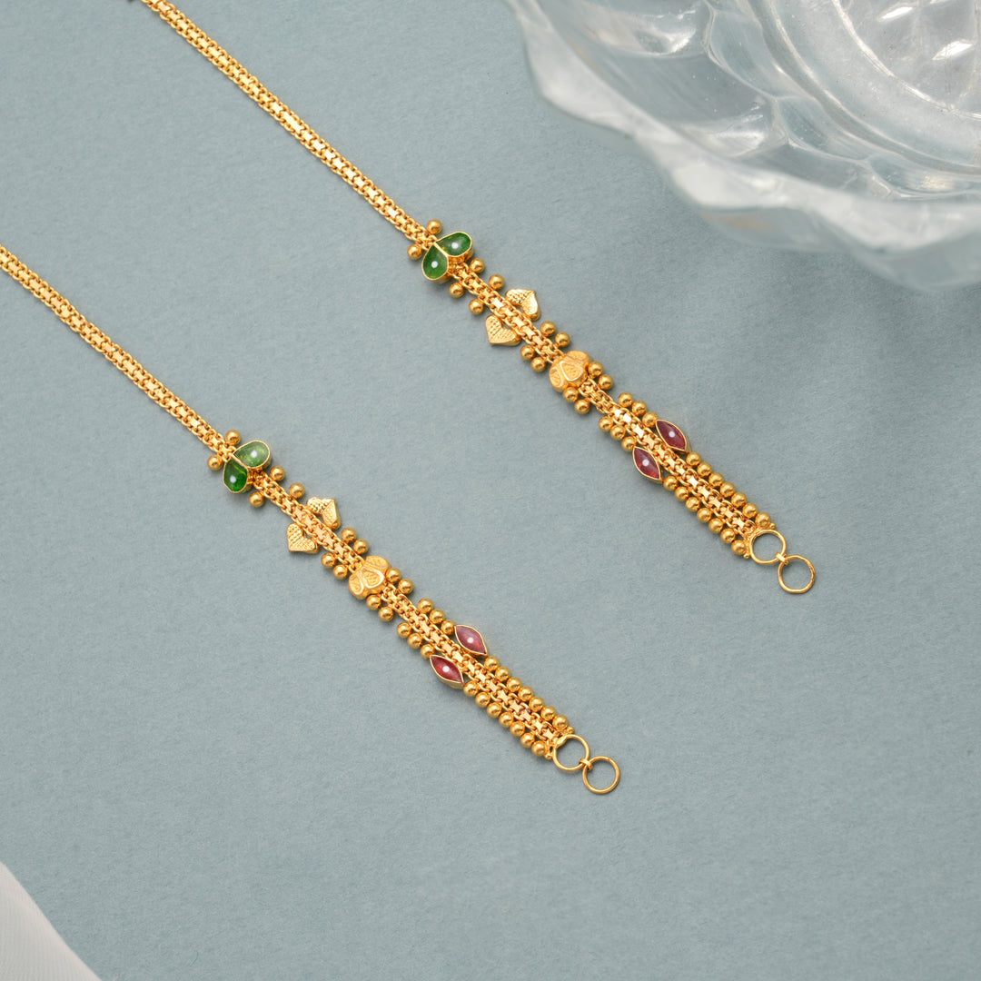 Enamel Finish Leaf Gold Ear Mattal
