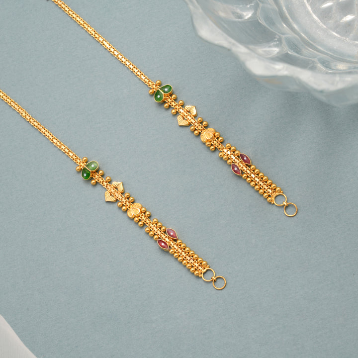 Enamel Finish Leaf Gold Ear Mattal