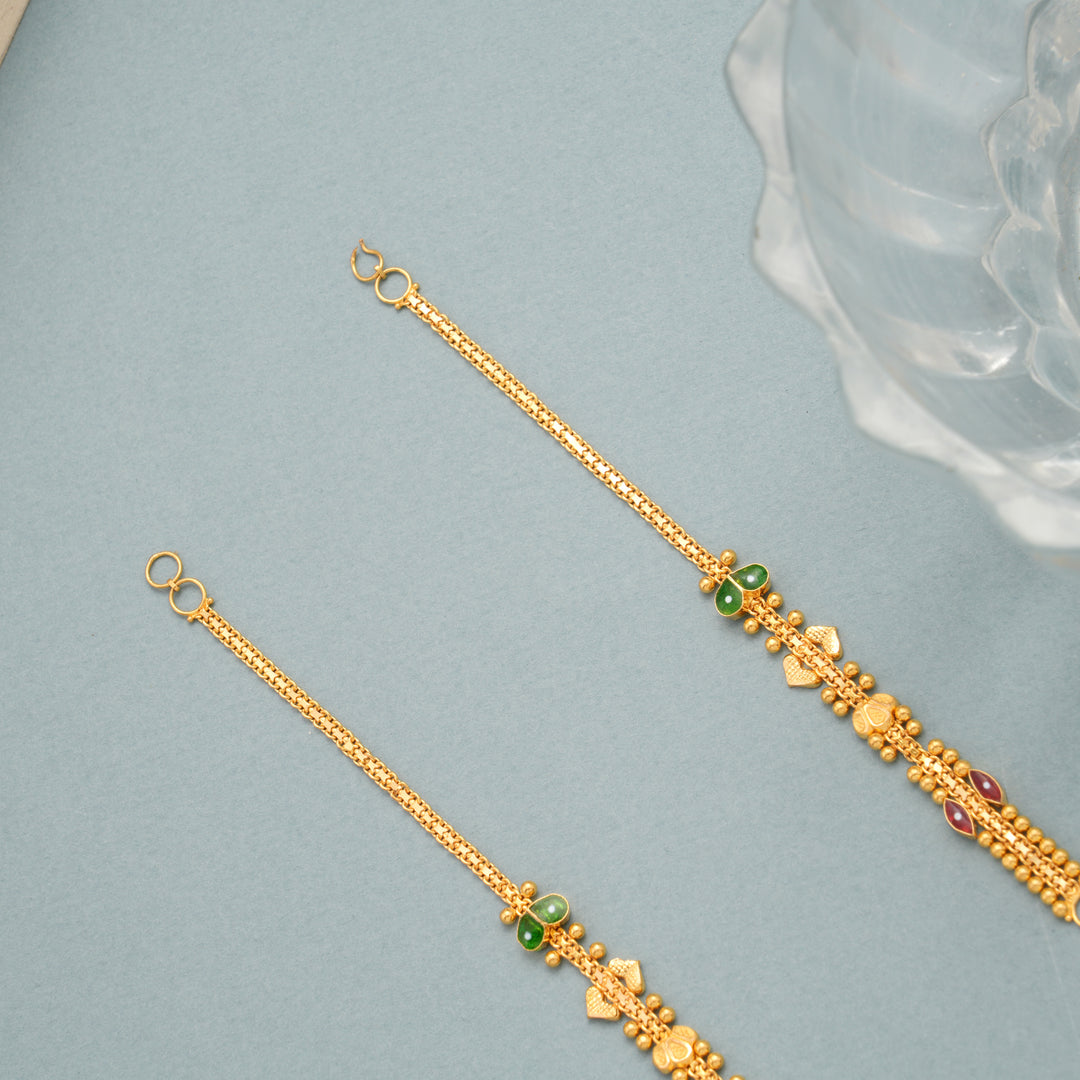 Enamel Finish Leaf Gold Ear Mattal