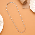 Modern Cylindrical Pattern Silver Men’s Chain