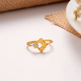 Royal Rhombus Shape Golden Ring