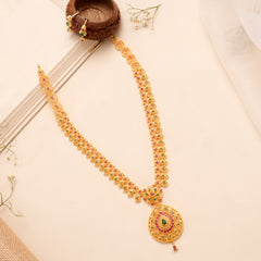 Grand Ruby Emerald Pendant Necklace Set