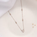Heart Shape Cubic Zirconia Silver Chain